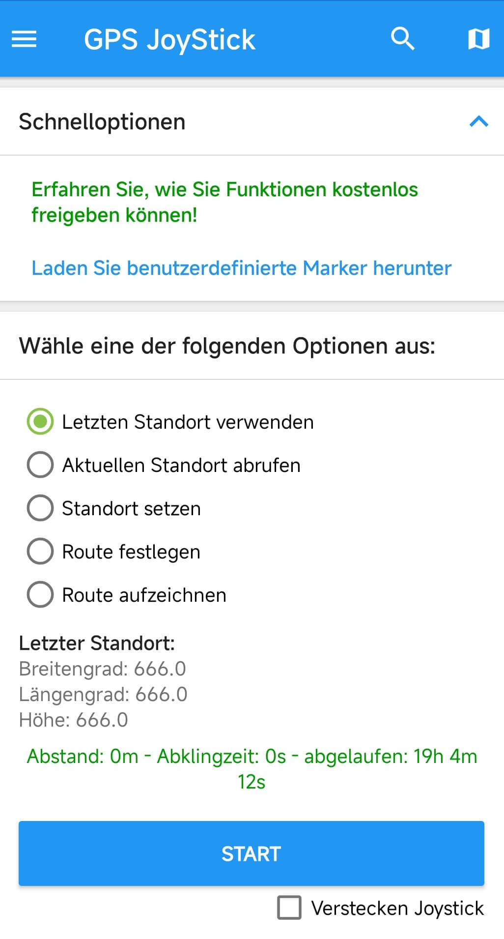 gps joystick optionen