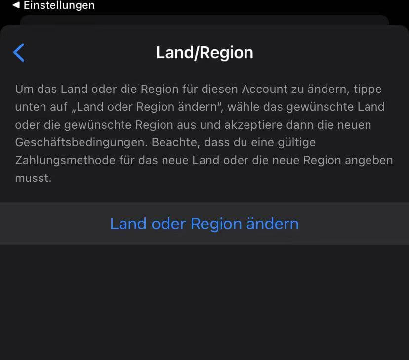 iphone land oder region ändern