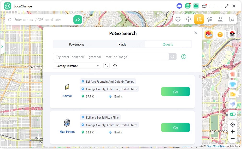 locachange pogo search quests