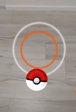 throw the pokeball to to the target circle