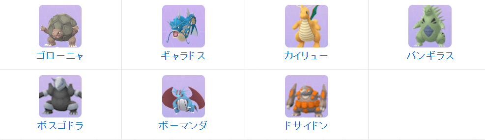 2重弱点を持っているポケモン例