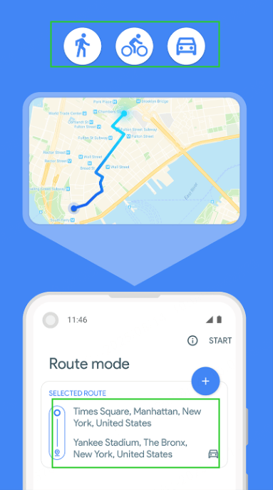 Virtual location　アイコンをクリック
