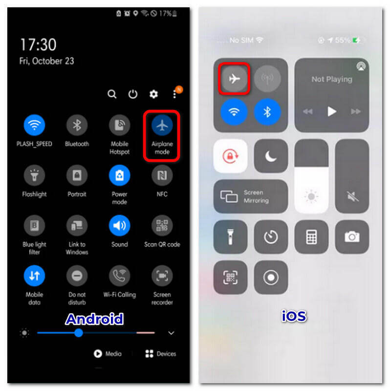 iphoneの位置情報をオフにする方法-機内モードをオンにする