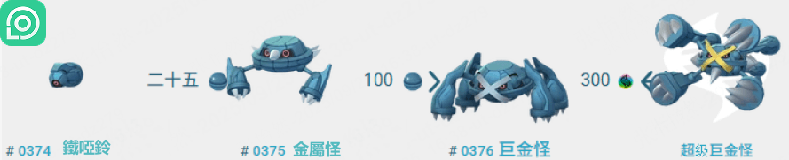 鐵啞鈴 金屬怪 進化巨金怪