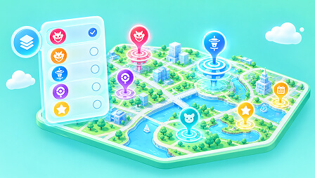 Pokémon GO 地圖搜尋示意