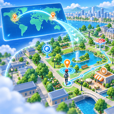 切換 Pokémon GO 地圖區域並探索周邊地點